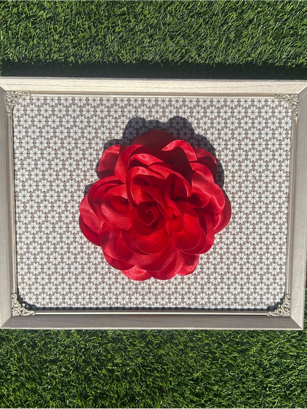 Red Satin Flower Detail Picture